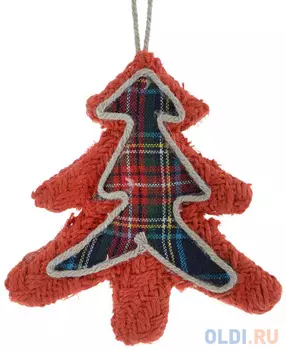 Украшение Winter Wings Елочка 12 см 1 шт красный полиэстер N181245