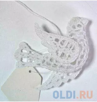 Украшение Winter Wings Голубь вязаный 7.5*10.5 см 1 шт белый хлопок N180225/БЕЛ