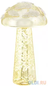 Украшение Winter Wings Гриб 12 см 1 шт бежевый стекло N07463