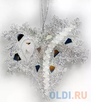 Украшение Winter Wings Клен 13 см 1 шт серебро пластик N069877