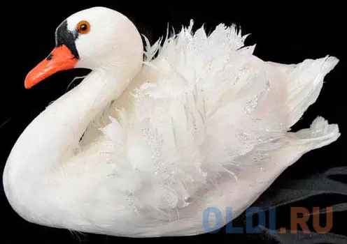 Украшение Winter Wings Лебедь 18х16 см 1 шт белый полимер, перо N180302