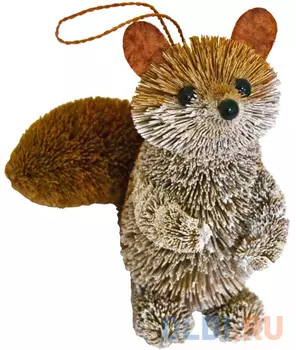 Украшение Winter Wings Лиса 12 см 1 шт коричневый соломка N181425