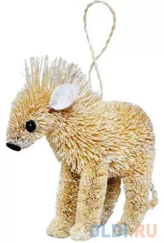 Украшение Winter Wings Лошадка 12 см 1 шт бежевый соломка N181432