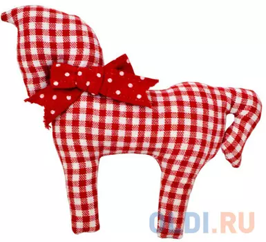 Украшение Winter Wings Лошадка в клетку 12 см 1 шт полиэстер N15394
