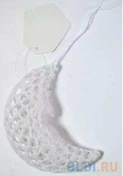 Украшение Winter Wings Месяц вязаный 7х10 см 1 шт белый хлопок N180239/БЕЛ