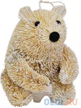 Украшение Winter Wings Мишка 10 см 1 шт бежевый соломка N181426