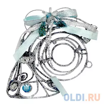 Украшение Winter Wings "Музыкальная труба" 8 см 1 шт бирюзовый полирезин