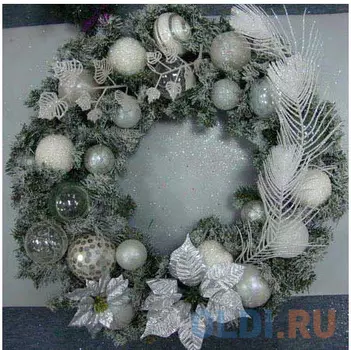 Украшение Winter Wings "Новогодний Венок" 60 см 1 шт белый полимер