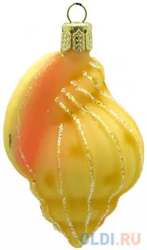 Украшение Winter Wings Ракушка 7 см 1 шт золотой стекло N07124