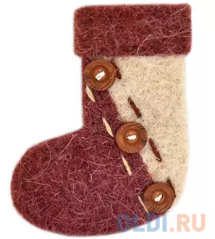 Украшение Winter Wings "Сапожок" 11.5 см 1 шт коричневый полиэстер