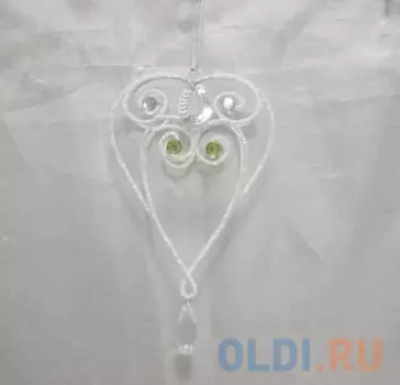 Украшение Winter Wings "Сердце" 15 см 1 шт белый полимер