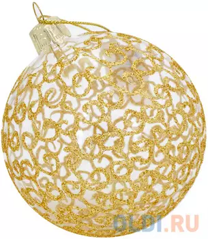 Украшение Winter Wings Сердечко заплатки 8 см 1 шт золотой стекло 07863