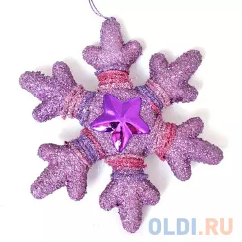 Украшение Winter Wings "Снежинка блеск" 1 шт в ассортименте пластик