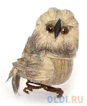 Украшение Winter Wings "Сова" 14 см 1 шт коричневый полимер N180131