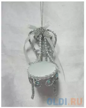 Украшение Winter Wings "Стульчик" 9 см 1 шт серебро полирезин