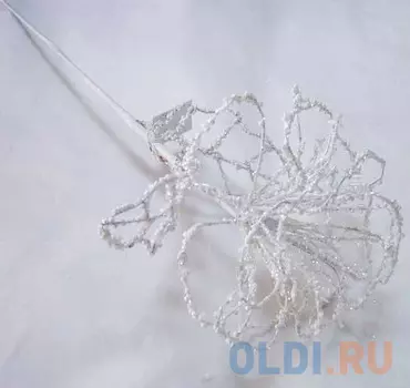 Украшение Winter Wings Веточка цветок 59 см 1 шт белый пластик N069663