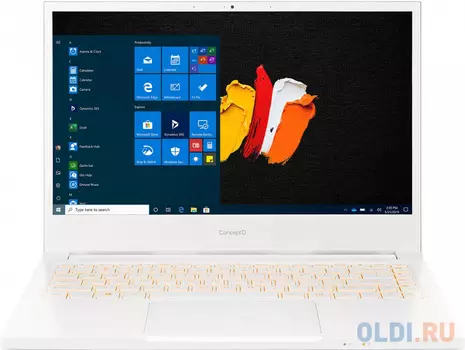 Ультрабук Acer ConceptD 3 CN314-72G-77XW 14" 1920x1080 Intel Core i7-10750H 1024 Gb 16Gb WiFi (802.11 b/g/n/ac/ax) Bluetooth 5.0 nVidia GeForce GTX 1650 Ti 4096 Мб белый Windows 10 Professional NX.C5UER.003