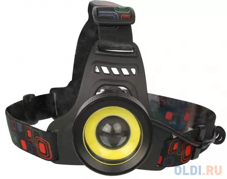 Ultraflash E1335 (фонарь налоб акк 3,7В, черный, 2LED, 4 Ватт, фокус, 2 ак 4 реж, метал, бокс)