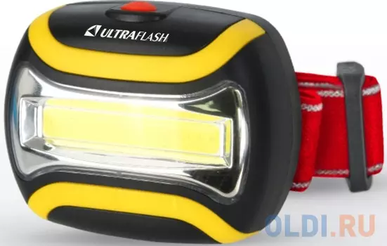Ultraflash LED5358 (фонарь налобн.черн. 1 Ватт COB LED, 3 реж, 3 X R6, пласт, ,бокс)