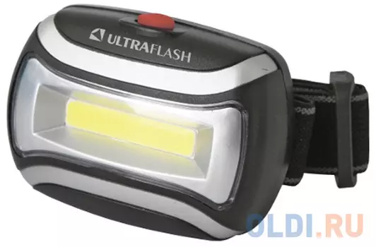 Ultraflash LED5380 (фонарь налобн.черн. 3 Вт COB LED, 3 реж, пласт, пакет)