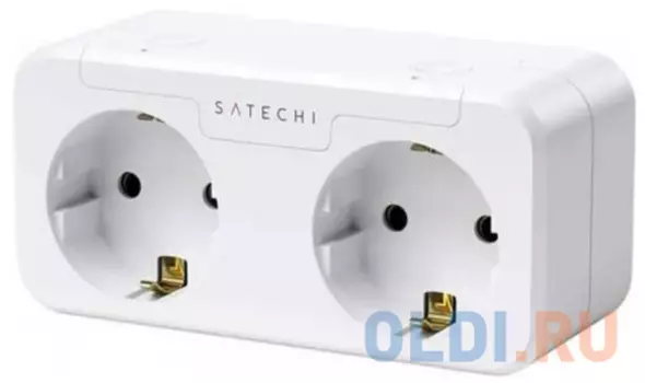 Умная розетка Satechi Homekit Dual Smart Outlet. Цвет белый.