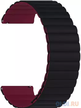 Универсальный силиконовый ремешок для часов 20 mm LYAMBDA ACRUX DSJ-32-20-BW Black/Wine red