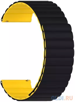 Универсальный силиконовый ремешок для часов 22 mm LYAMBDA ACRUX DSJ-32-22-BY Black/Yellow