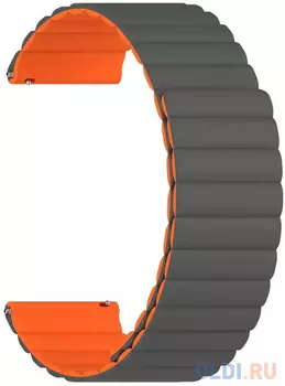 Универсальный силиконовый ремешок для часов 22 mm LYAMBDA ACRUX DSJ-32-22-GO Grey/Orange