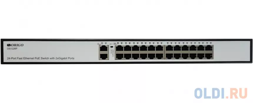 Unmanaged Switch 24x100Base-TX PoE, 2x1000Base-T, PoE Budget 285W, Long-range PoE up to 250m, 19'' w/brackets