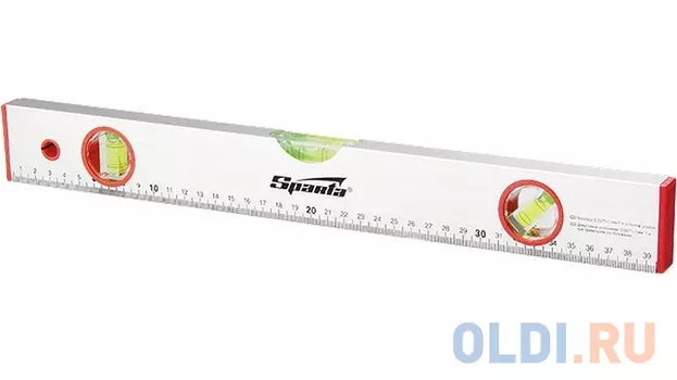 Уровень алюминиевый, 1000 мм, 3 глазка, линейка// Sparta