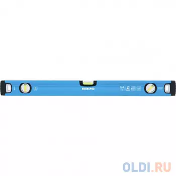 Уровень алюминиевый, 1000 мм, профиль 1,6 мм, фрезерованный, ударопрочные заглушки, 3 глазка// Барс