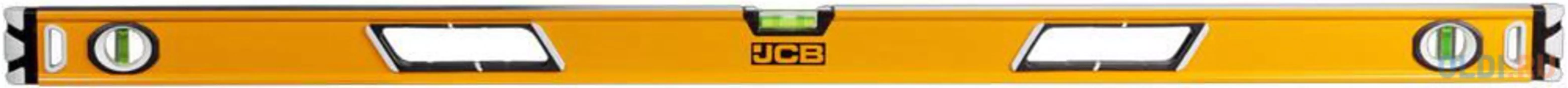 Уровень JCB коробчатый, магнитный, 2 фрезерованные базовые поверхности, 3 ампулы, крашенный, с ручками, 0,5мм/м, 120см