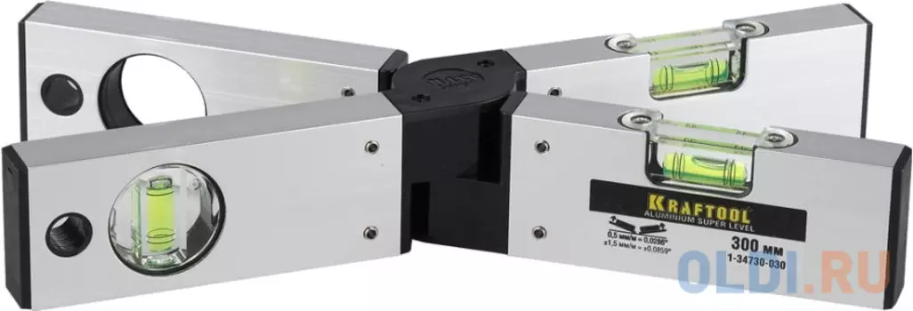Уровень KRAFTOOL "PRO" "MASS Level", раскладной, 3 ампулы, 300мм