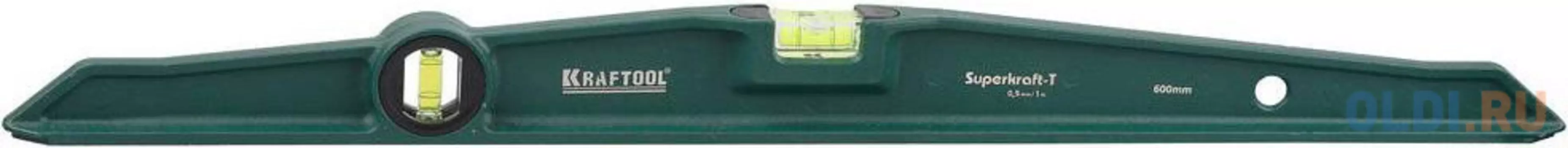 Уровень KRAFTOOL "SUPERKRAFT-T" литой, 2 ампулы, 0,5 мм/м, 600 мм