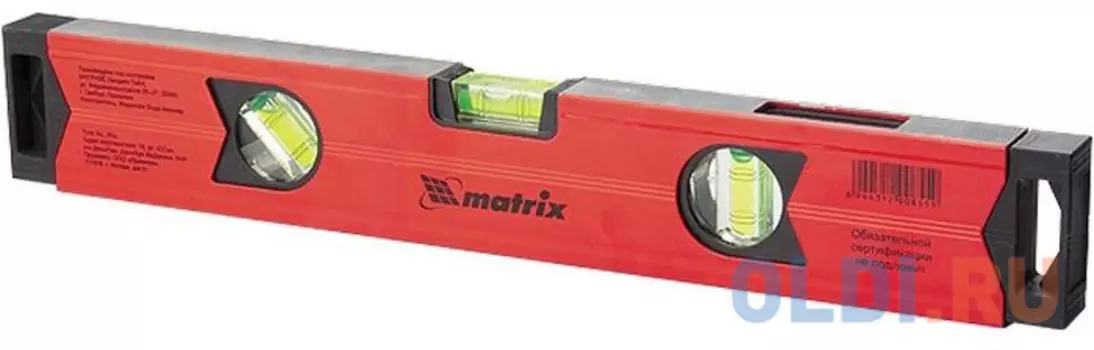 Уровень MATRIX 34704 400мм 0.5мм/м 3 глазка