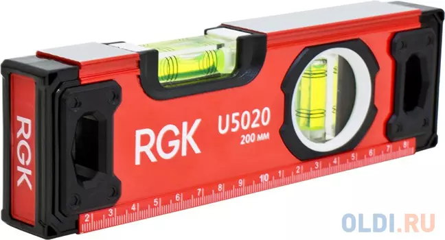 Уровень RGK U5020 200мм 0.5мм/м 2 глазка магнит
