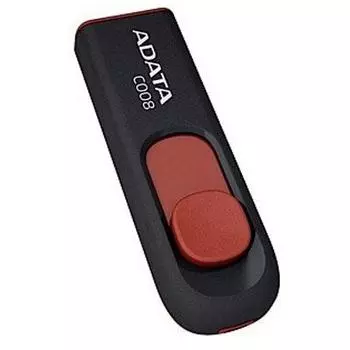 USB флешка ADATA C008 64Gb Black-red (AC008-64G-RKD) USB 2.0 / 15 Мб/с / 5 Мб/с