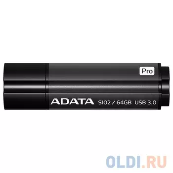 Внешний накопитель 64GB USB Drive ADATA USB 3.1 S102 PRO серый (80/40 мб/с) AS102P-64G-RGY