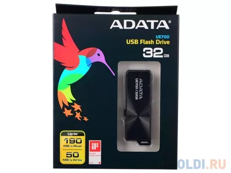 Внешний накопитель 32GB USB Drive ADATA USB 3.1 UE700 185/40 МБ/с AUE700-32G-CBK