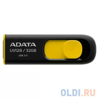 Внешний накопитель 32GB USB Drive ADATA USB 3.1 UV128 черно-желтая выдвижная AUV128-32G-RBY