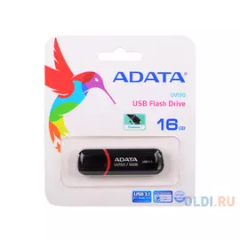 Внешний накопитель 16GB USB Drive ADATA USB 3.1 UV150 черная 90/20 МБ/с AUV150-16G-RBK