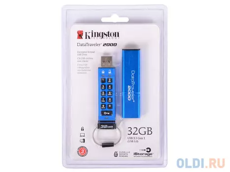 Флешка USB 32Gb Kingston Keypad DT2000/32GB синий