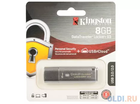 Внешний накопитель 8GB USB Drive  Kingston DataTraveler Locker+ G3 (DTLPG3/8GB)