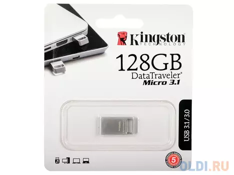 Флешка USB 128Gb Kingston DataTraveler Micro 3.1 DTMC3/128GB черный