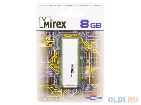 Флешка USB 8Gb Mirex Line 13600-FMULWH08 белый