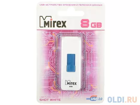 Флешка USB 8Gb Mirex Shot 13600-FMUWST08 белый