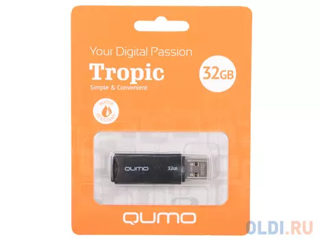 USB флешка QUMO Tropic 32Gb Black (QM32GUD-TRP-Black)