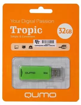 USB флешка QUMO Tropic 32Gb Green (QM32GUD-TRP-Green) USB 2.0