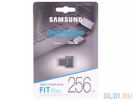 Внешний накопитель 256GB USB Drive <USB 3.1 Samsung FIT Plus (up to 300Mb/s) (MUF-256AB/APC)