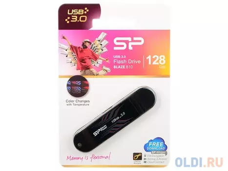 Флешка USB 128Gb Silicon Power Blaze B10 USB3.0 SP128GBUF3B10V1B черный